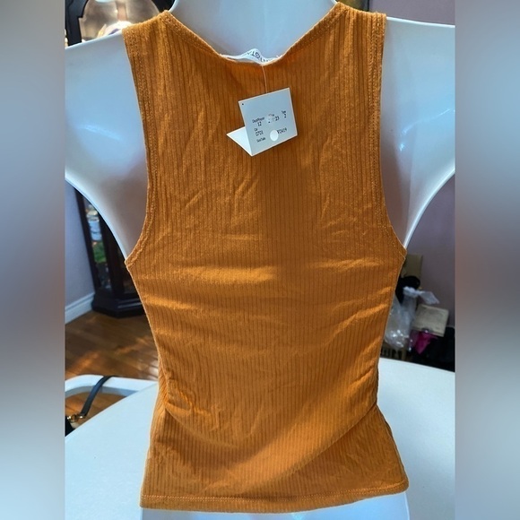 Antistar high neck Ribbed Tank Orange Sz US S - Picture 5 of 8